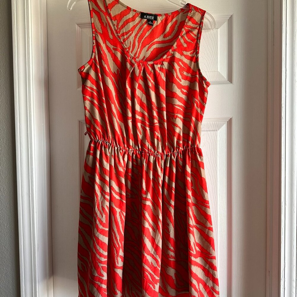 Red and Tan zebra print dress - A. Byer